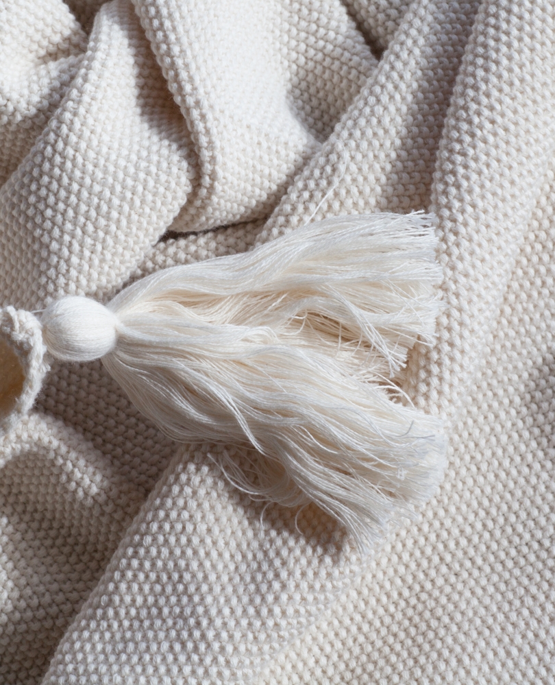 'Paulie' - Knitted organic cotton throw - 1.8 mtr x 1.2 mtr - Beautiful ...