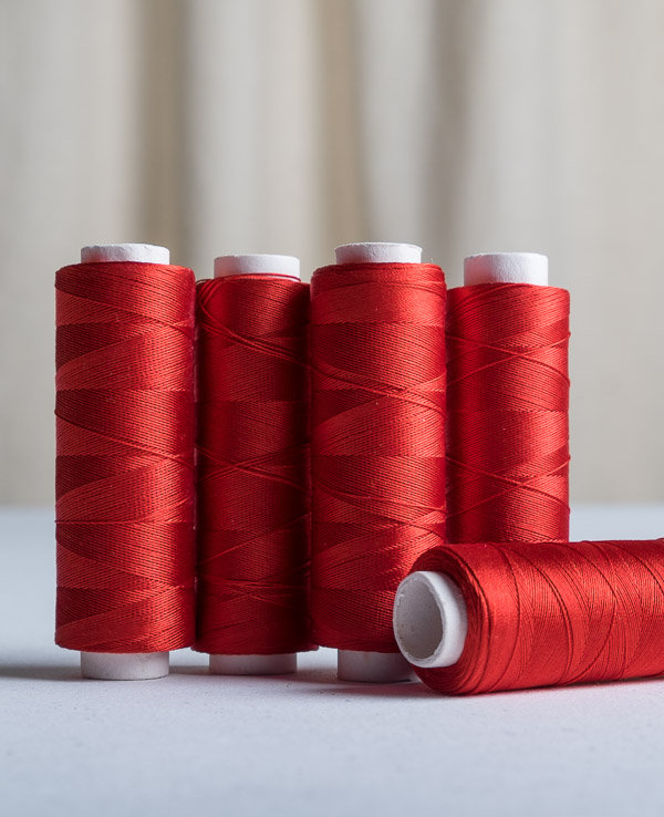 True Red silk sewing thread 200 yards - Beautiful Silks