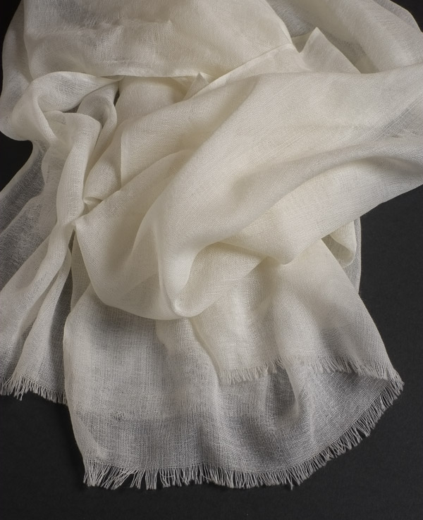 Natural finish fine wool scarf 1600mm x 330 mm - Beautiful Silks